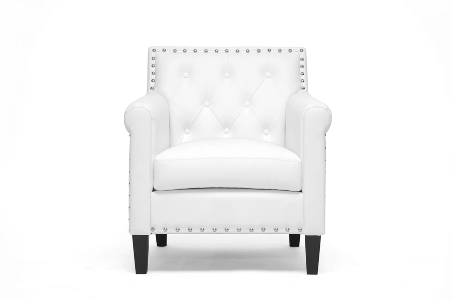 Baxton Studio Thalassa White Modern Arm Chair Affordable Modern